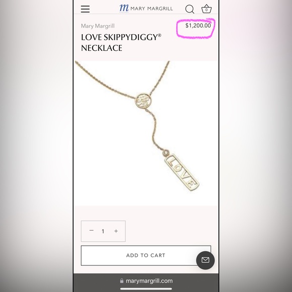 $1200 Mary Margrill M2 Solid 14K Yellow Gold LOVE SkippyDiggy Diamond Necklace - Picture 6 of 17